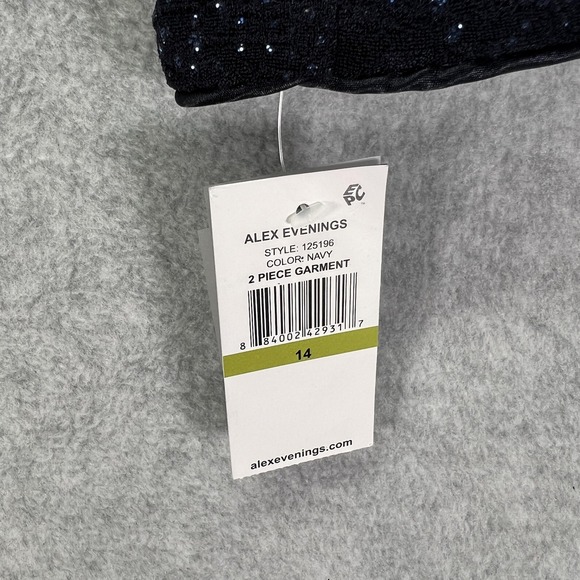 Alex Evenings Jacket Womens 14 Dressy Sparkle Open Front Blazer - Picture 3 of 8